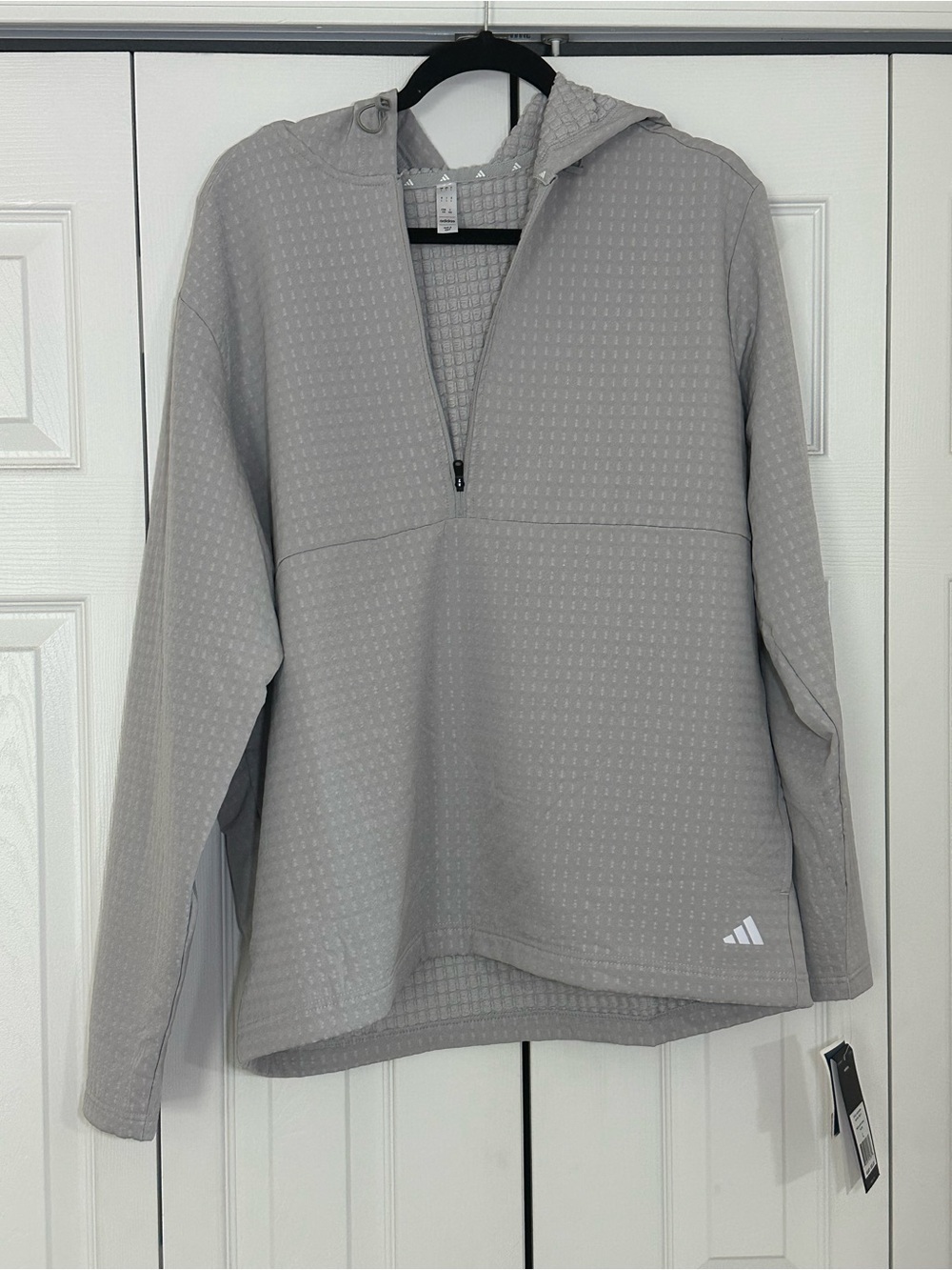 Adidas 1/2 Zip Windbreaker Golf Hoodie Men’s Large NWT Gray Performance Pullover - Picture 6 of 7